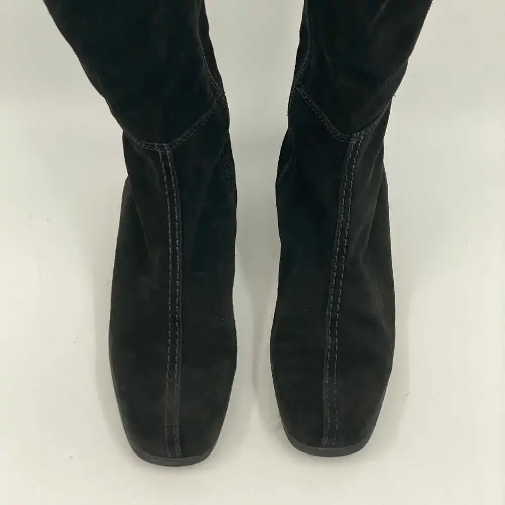 Nextday Black Suede Wedge Boots | Women’s 9.5